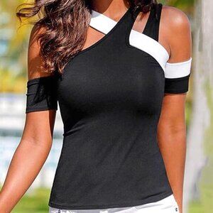 Fun black and white top